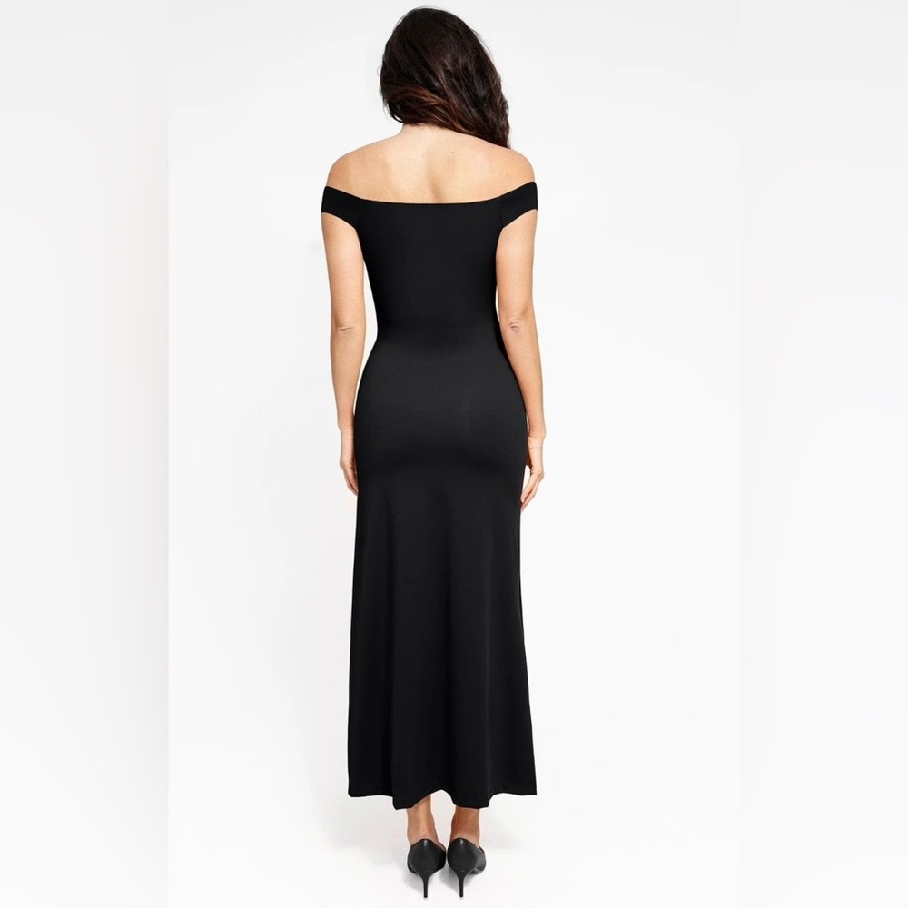 Popilush Shapewear Off-the-Shoulder Side Slit Slimming Maxi Dress - Picture 2 of 10